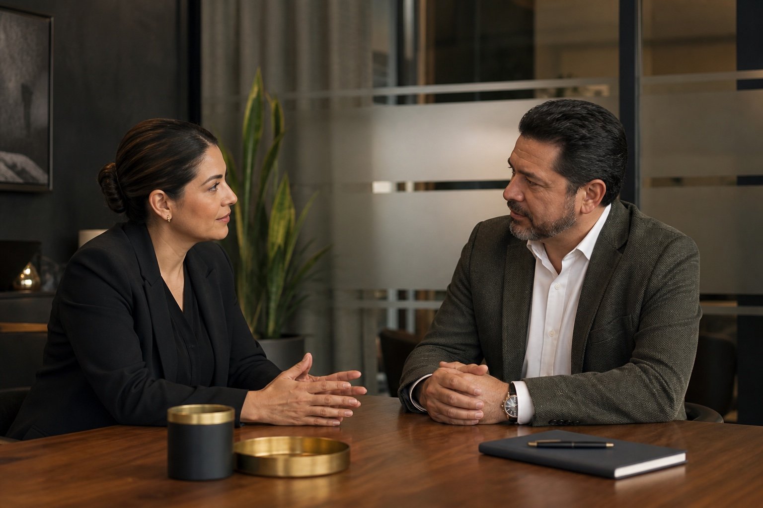 Asesora de SPSP conversando de manera privada con un cliente